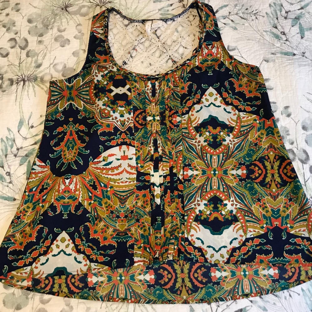 EUC Red Camel Boho Tank Top Medium